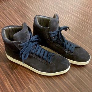 TOM FORD Blue Suede High Tops